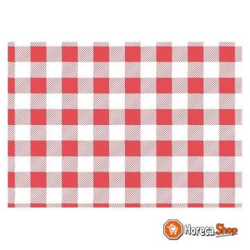 Red gingham wax paper 25x25cm