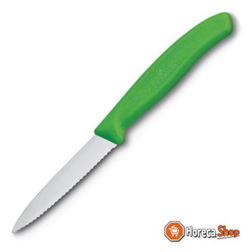 Couteau d office dentelé  vert 8cm