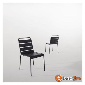 Chaise  en acier gris - 4 pièces