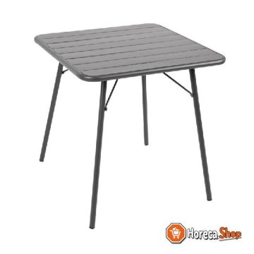 Table carrée  en acier gris 70cm