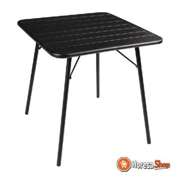 Table carrée  en acier noir 70cm