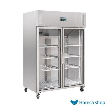 Gastro 2-door refrigerator with glass doors 1200ltr
