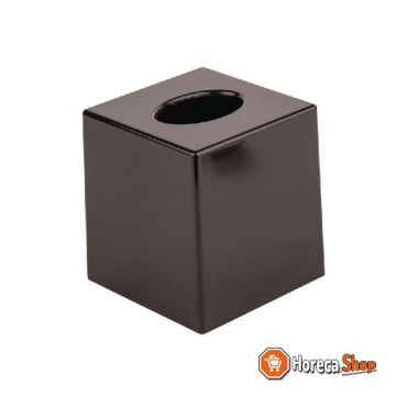Black square tissue box