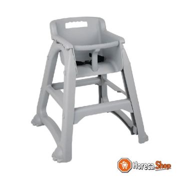 Chaise haute empilable en pp gris