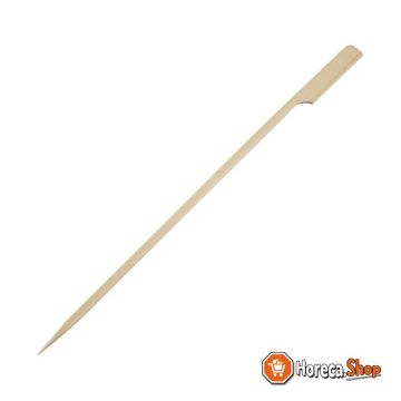 Green compostable bamboo skewers with paddle shape 21cm
