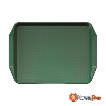 Polypropylene fast food tray with handles green 43x30cm