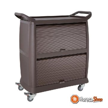 Polypropylene serving trolley with 3 blades
