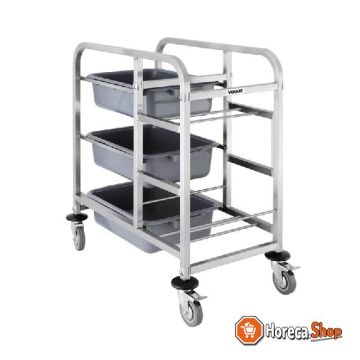 Stainless steel clearing trolley