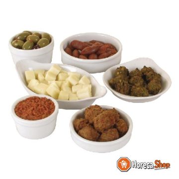 Whiteware stackable tapas dishes 10.2 cm