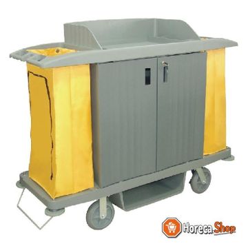 Housekeeping cart with doors and 2 bags
