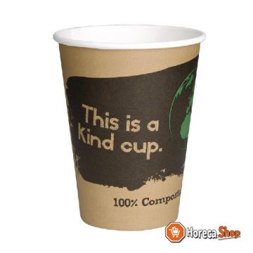 Green compostable coffee cups single-walled black 34cl