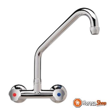 Duobloc mixer tap with rotary knobs and high spout of 20 cm