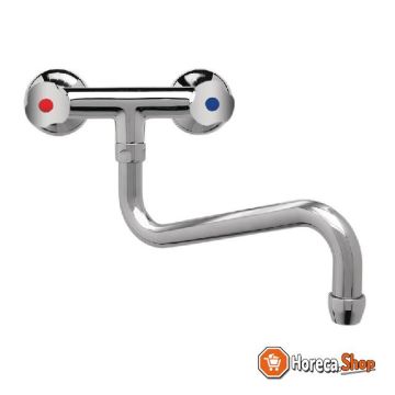 Heavy duty duobloc mixer tap with knobs and low spout of 20cm
