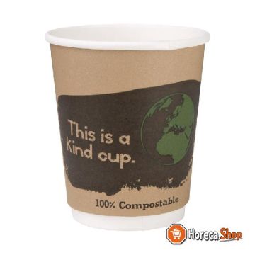 Tasses à café compostables fiesta green 500 à double paroi