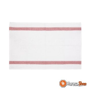 Tea towel with red border