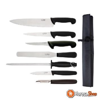 7-piece starter set with 26.5 cm chef s knife and sheath