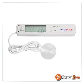 Refrigeration and freezer thermometer with alarm