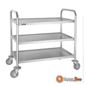 Stainless steel serving trolley with 3 blades medium