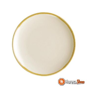 Kiln round coupe plates sandstone 17.8 cm