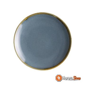 Assiettes rondes coupées  kiln bleu 17,8 cm