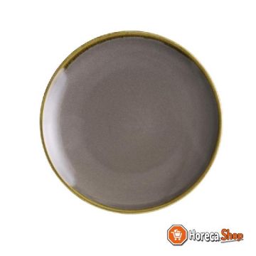 Assiettes rondes coupées  kiln gris 17,8 cm