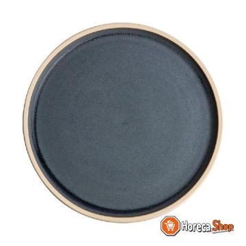 Canvas platte ronde borden blauw graniet 18cm