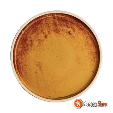 Canvas platte ronde borden roestoranje 25cm