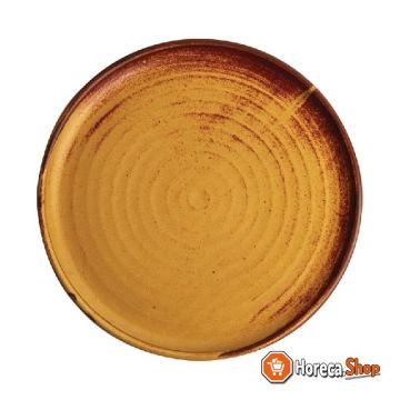 Assiettes rondes en toile  à bord étroit orange rouille 26,5 cm
