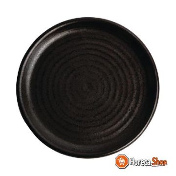 Canvas ronde borden met smalle rand zwart 18cm