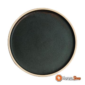 Canvas flat round plates dark green 25cm