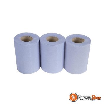 Centrefeed 1-laags handdoekrollen blauw 120m (12 stuks)