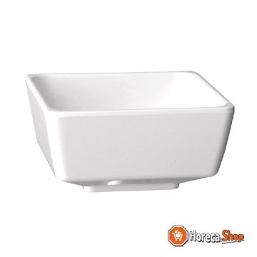 Float square melamine bowl white 9x9cm
