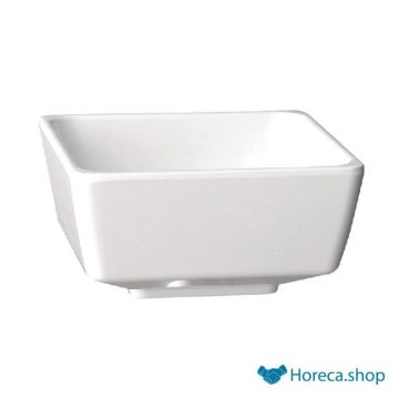 Float square melamine bowl white 12.5x12.5cm