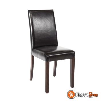 Chaise  en cuir artificiel noir 2 pièces
