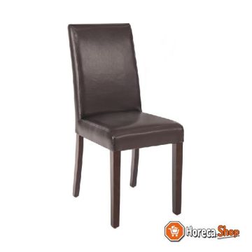 Chaise  en cuir artificiel marron foncé 2 pièces