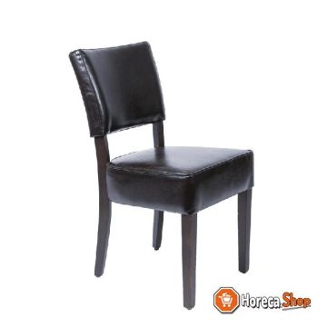 Chaise  robuste en cuir artificiel marron foncé 2 pièces