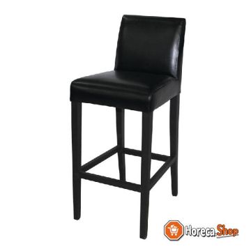High imitation leather bar stool with black backrest