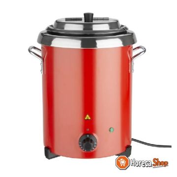 Red soup kettle with handles