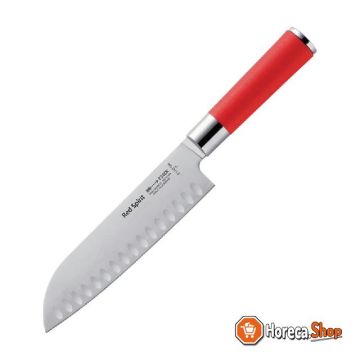 Red spirit corrugated santoku knife 18cm