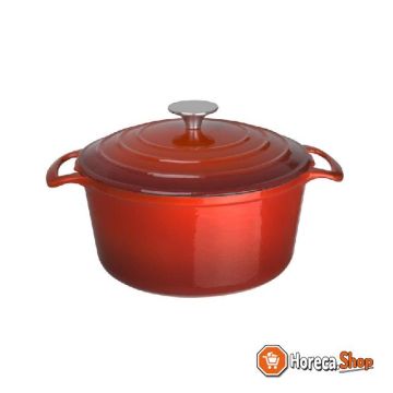 Round casserole red 4ltr