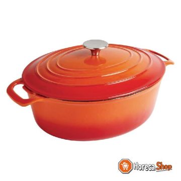 Oval casserole orange 5ltr