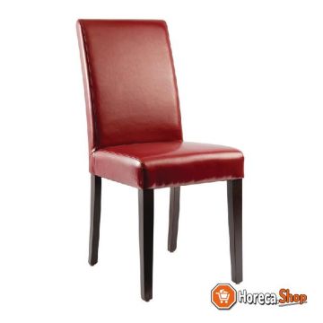Chaise  en cuir artificiel rouge 2 pièces