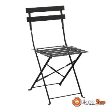 Steel folding chairs black