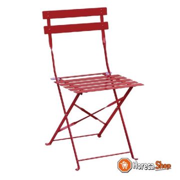 Steel folding chairs red