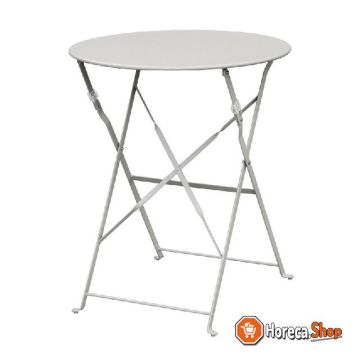 Round steel folding table gray 59.5 cm