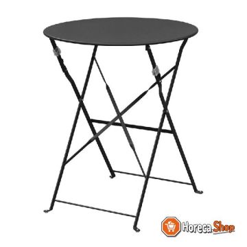 Round steel folding table black 59.5 cm