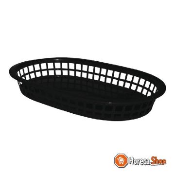 Oval polypropylene table basket black