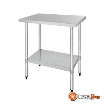 Stainless steel work table without backrest 90x90x70cm