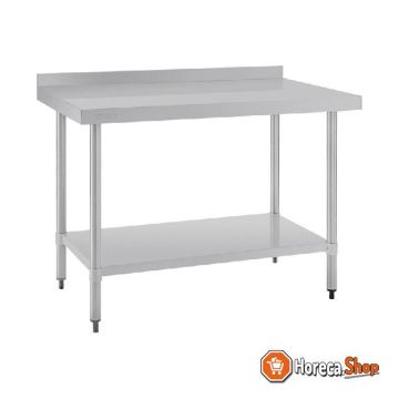 Stainless steel work table with rear upstand 90x120x70cm
