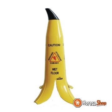Bananenschil waarschuwingsbord ""caution wet floor""